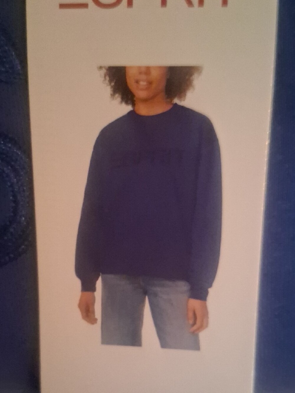 🎄Last One!!Esprit Blue Embroidered Logo Sweatshirt - Picture 4 of 4